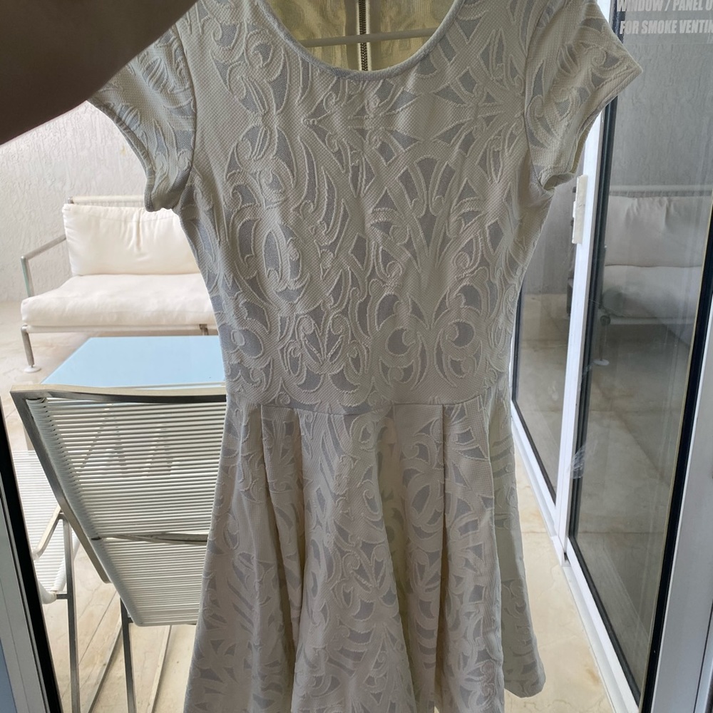 White with silver Parker Dress